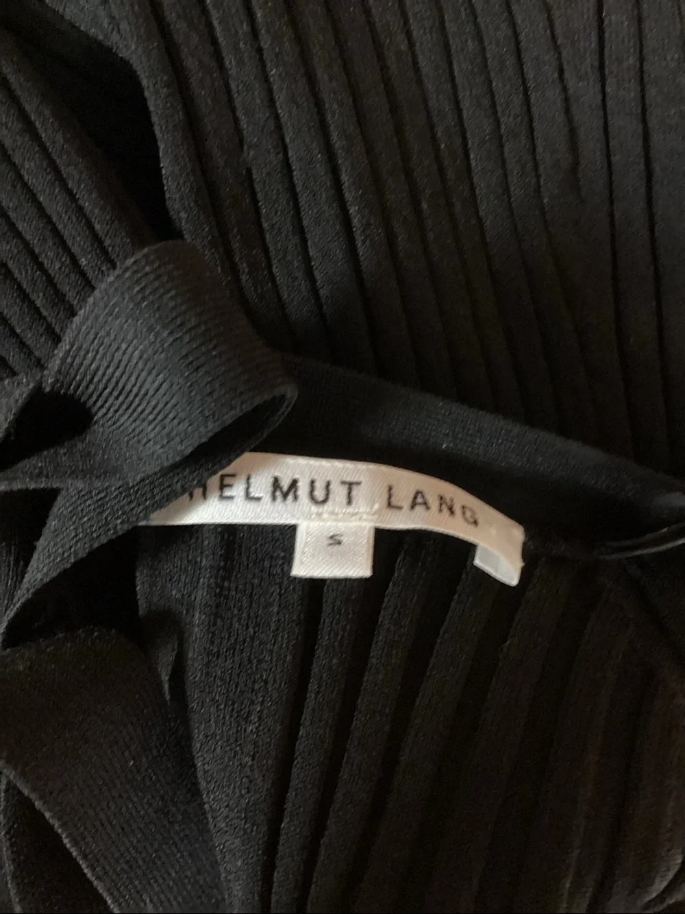 HELMUT LANG Ribbed Tie Back Sweater Black Size Small
